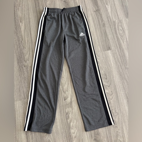Adidas Kids Charcoal Joggers with Stripes - Picture 1 of 5
